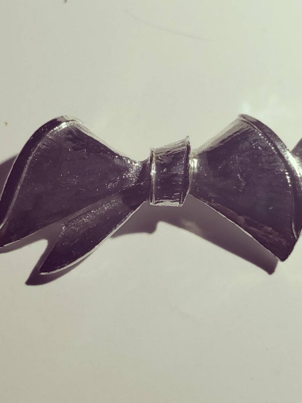 Silver Tone Bow Brooch Pin